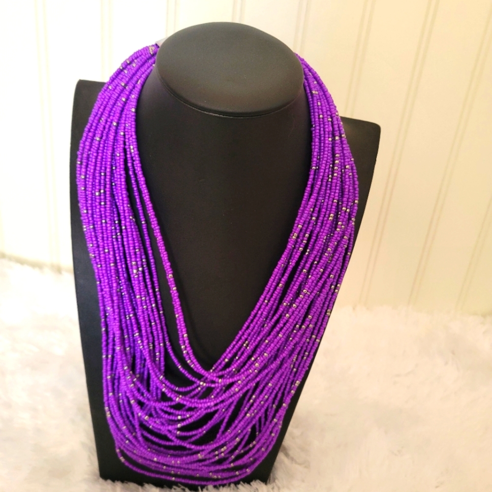 Seed bead layered necklace